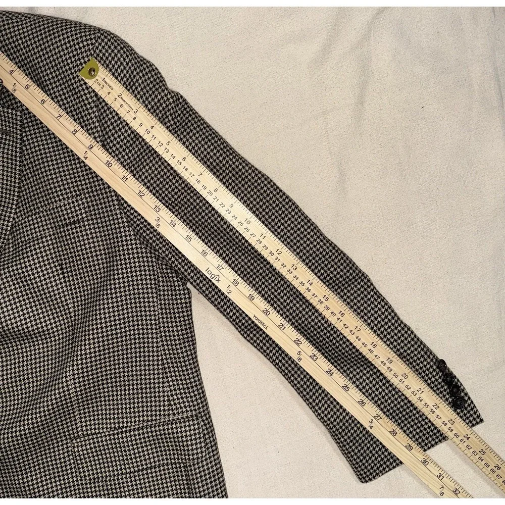 Vtg Ralph Lauren Blazer Men's 44R Brown Houndstooth Wool Coat Suit Jacket